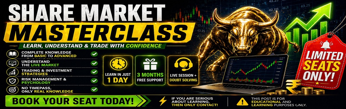Book Online Tickets for Stock Market Master Class, Pune. Join our 1-Day Power-Packed Share Market Master Class designed for beginners to advanced learners who want to understand and earn from the stock market with confidence.
This exclusive session simplifies complex concepts and provides practical strateg