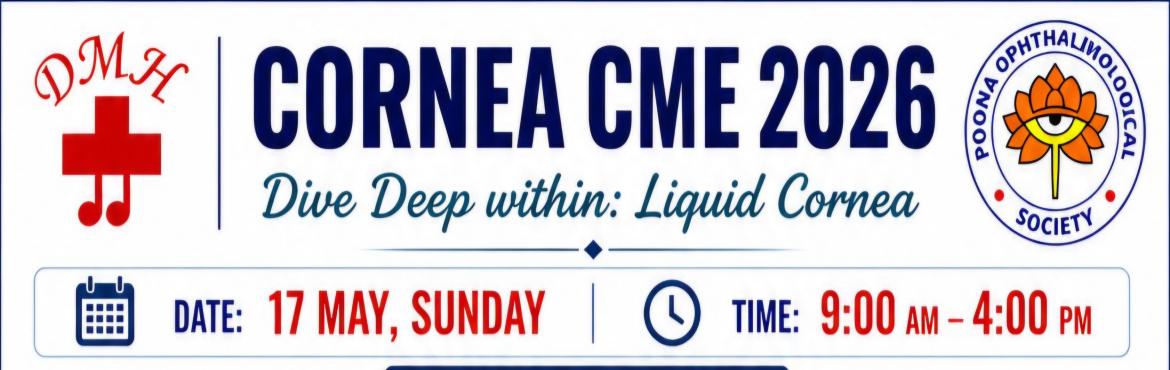 Book Online Tickets for Cornea CME - Dive Deep Within : Liquid C, Pune. 


Dear Friends, 
Time: 9 am to 4 pm.