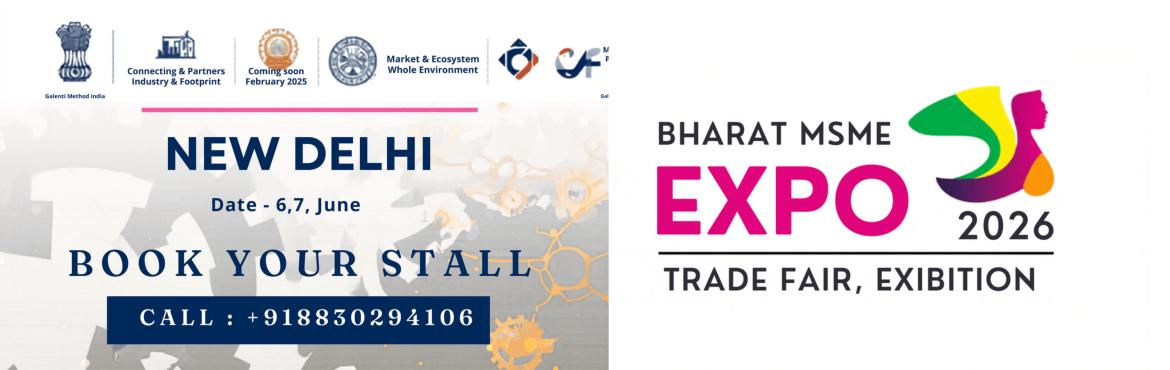 Book Online Tickets for BHARAT MSME EXPO , New Delhi.  🚨 MSME, Startup & Franchise Owners Attention!
Kya aap apna business expand karna chahte ho?
👉 Bharat MSME Expo 2026 me milega:
✔ Direct Buyers & Business Leads
✔ Dealer / Distributor Network
✔ Face-to-Face Deals
✔ High-Quality
