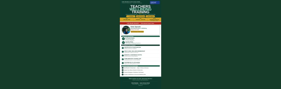 Book Online Tickets for Mothers Day Special Mental Wellbeing Tra, Lucknow. 
Teachers today are not just educators—they are caregivers, listeners, and emotional support systems for children.
This Mother’s Day (10th May), join us in Lucknow for a focused, practical training that equips teachers with tools to:

Understand 
