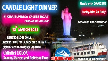 Candle Light Dinner at Khairunnisa Boat Hussain Sagar