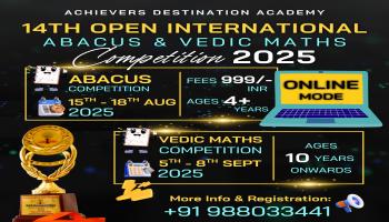 14th Open International =Vedic Maths Championship 2025( Online) - September2025 