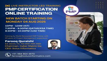 Online PMP Certification Training - Starting Monday, 4th August 2025